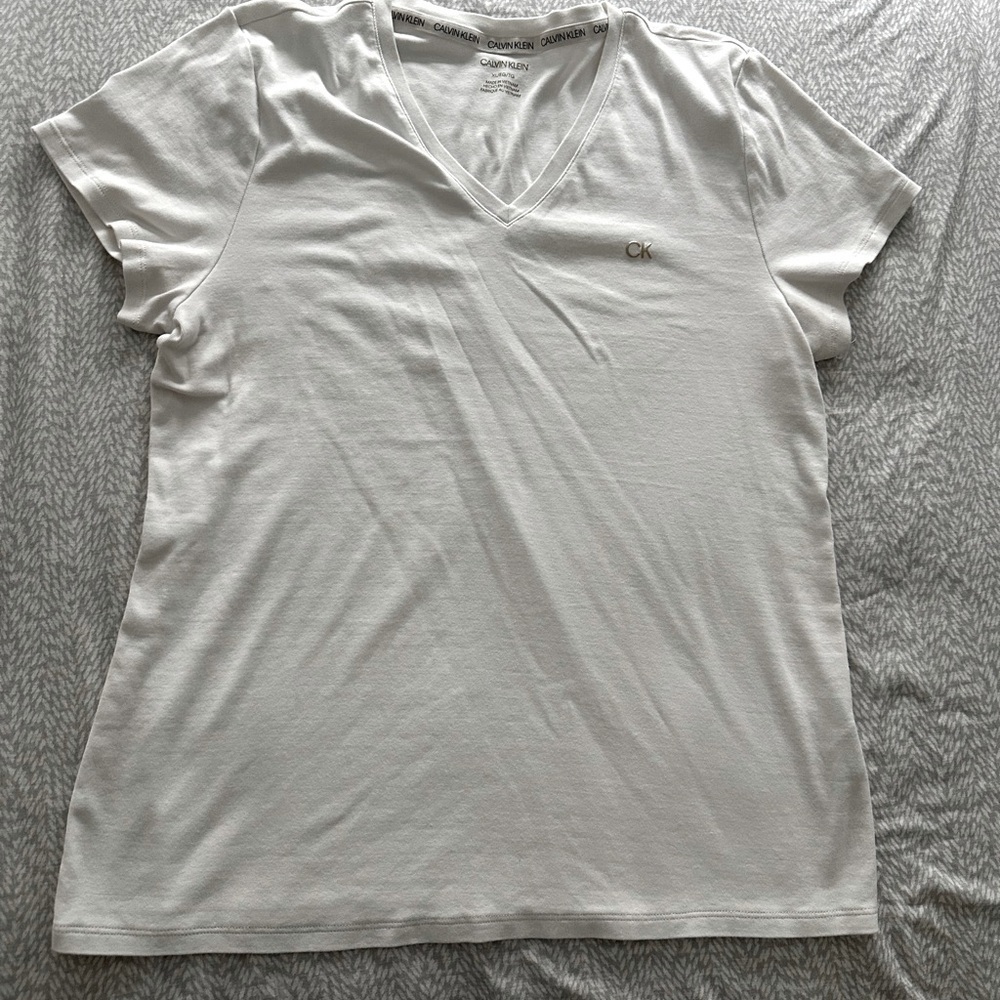 Calvin Klein Women's Classic White Tee - Picture 3 of 4